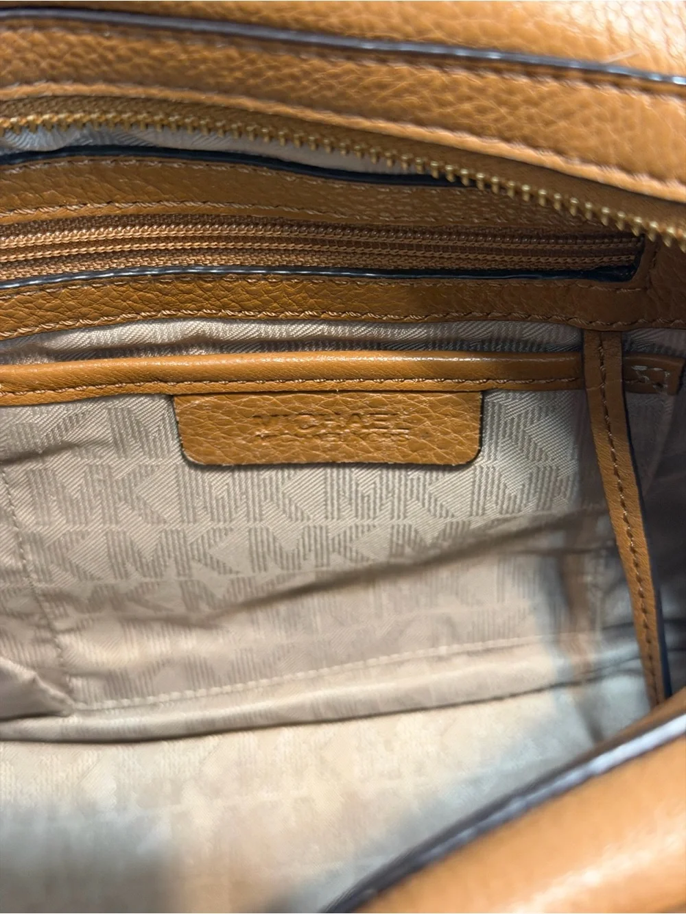 Michael Kors Julia Pebbled Leather Satchel with Scarf Accent
